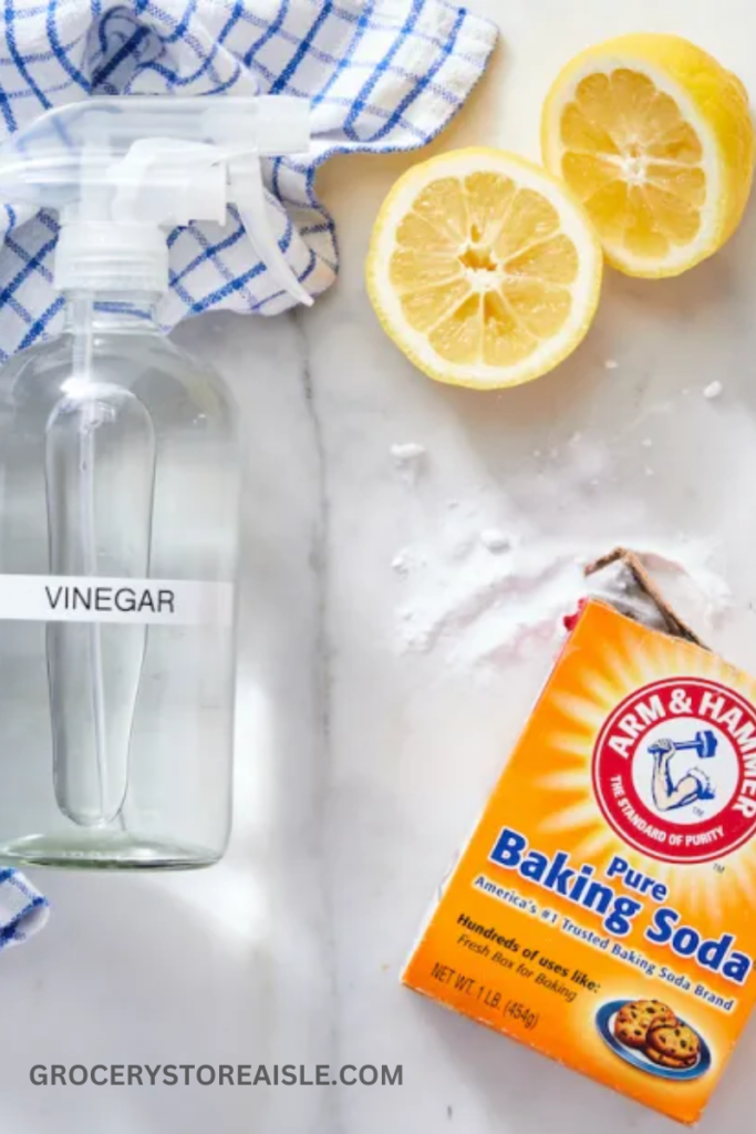 Baking soda, lemon, and vinegar for cleaning purpose