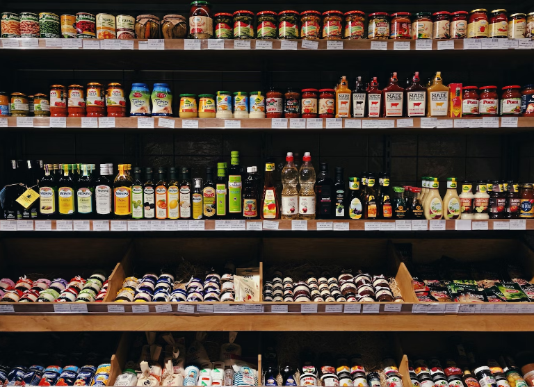 Vinegar in the condiment aisle 