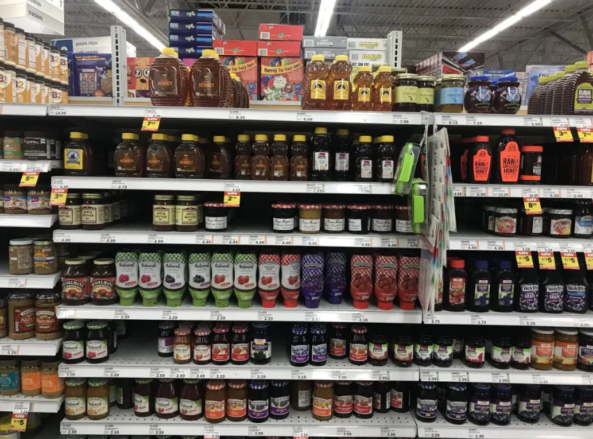 Honey in condiments aisle