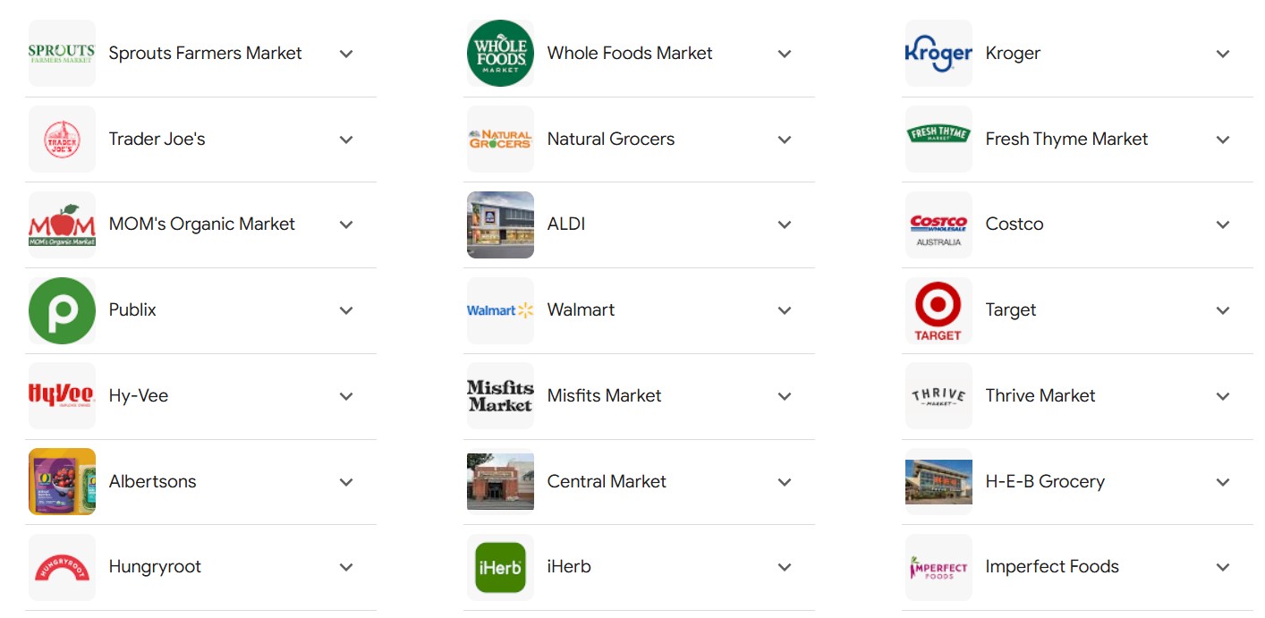 organic Grocery stores in USA