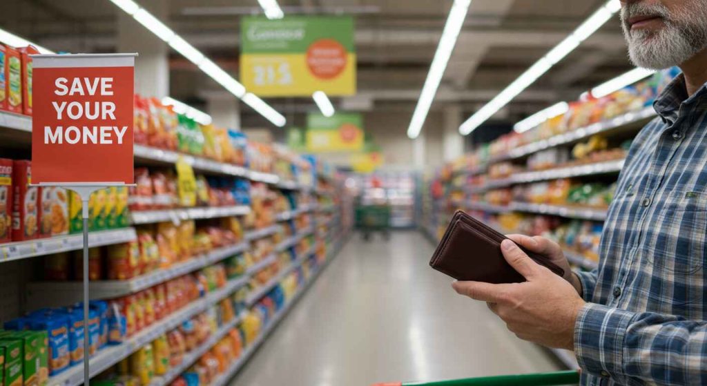 Wallet and Grocery store