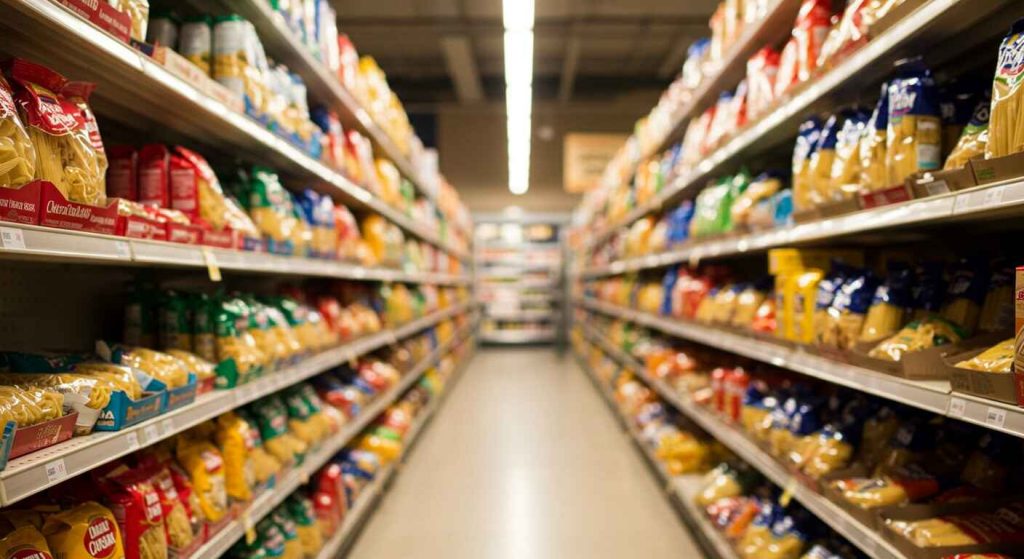 Pasta in grocery store